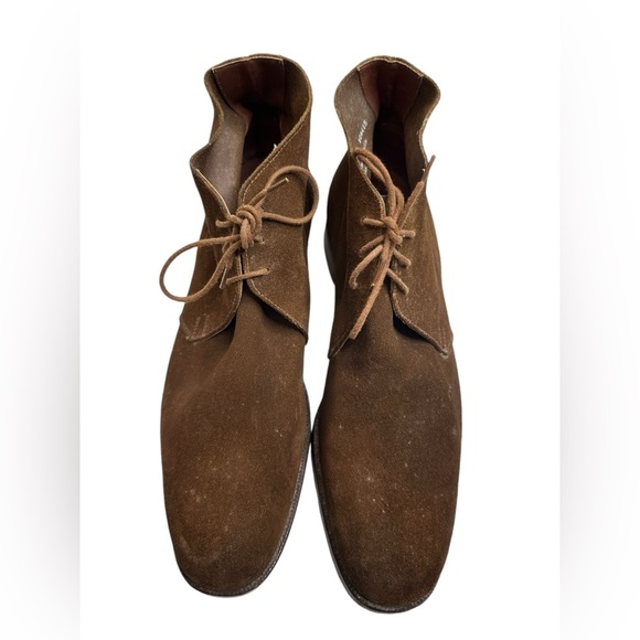 CROCKETT & JONES for Barneys New York CHUKKA BOOT LIGHT snuff SUEDE LEATHER SOLE